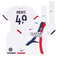 Stroje piłkarskie Paris Saint-Germain Ibrahim Mbaye #49 Koszulka Wyjazdowej dla dzieci 2025-26 Krótki Rękaw (+ szorty)